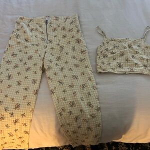 RVCA Yellow and Orange Floral Shorts